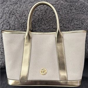 Michael Kors Gold and Cream Tote Bag